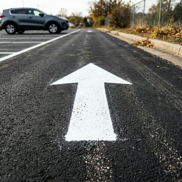 Directional arrow stenciling